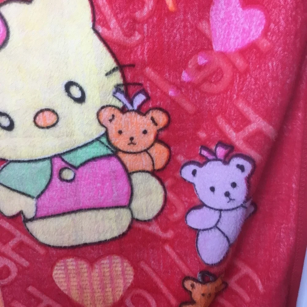 Hello Kitty 90’s Red Baby Crib Blanket Plush Soft Throw 44.5 x 32” Teddy VTG